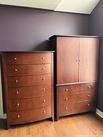 Front view of dresser and media console together