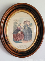 Front view of framed lithograph
