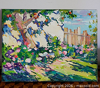 Front view of the oil painting showing full composition
