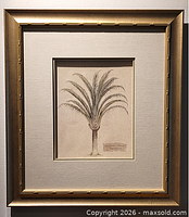 Framed botanical print in full view