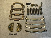 Entire lot laid out showing all hardware pieces and screws