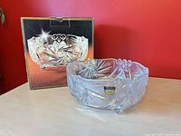 Polonia cut crystal bowl beside original box