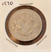 Reverse side showing Manitoba centennial design and legends