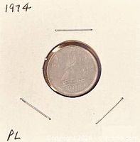 Front of holder showing reverse with Bluenose schooner and 1974 date