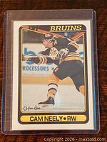 Front of Cam Neely card inside plastic holder