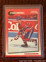 Front view of Russ Courtnall Score hockey card in sleeve