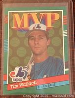 Front of Tim Wallach MVP card in sleeve