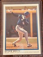 Front of Devon White O-Pee-Chee Premier card in sleeve