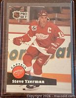 Front of Steve Yzerman Pro Set card in sleeve