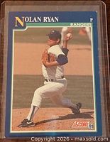 Front of 1991 Score Nolan Ryan trading card in sleeve