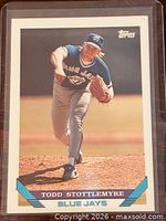 Front of 1993 Topps Todd Stottlemyre card in sleeve