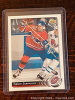Front of Upper Deck Vincent Damphousse card in sleeve