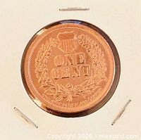 Reverse showing Shield wreath ONE CENT design