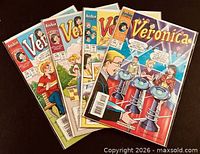 Fan display of several Veronica comic issues in sleeves