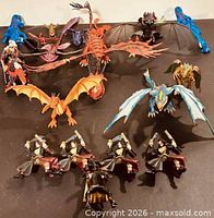 Group shot showing dragons, knights and quantity