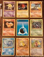 Front view showing all nine cards in binder sleeve