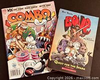 Front covers of Combo Magazine #25 and Bone Quest for the Spark Book One