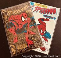 Front covers of both comic books in protective sleeves