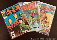Front covers of all three bagged comics: The 'Nam, Thunderbolt, Groo