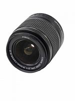 Front angled view of Canon EF-S 18-55mm lens showing 58 mm filter marking