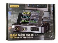 Retail box front showing FNIRSI DPS150 power supply graphics and specifications