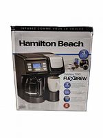 Retail box front showing Hamilton Beach FlexBrew Trio branding and features
