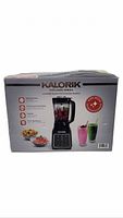 Factory box displaying image and features of Kalorik Designer Series programmable blender