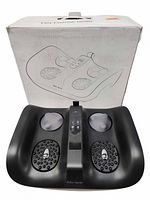 Foot massager front view with original box in background
