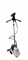 Full view of SALAV garment steamer showing base, pole, hose, hanger and steam head