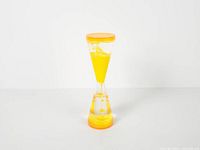 Full view of acrylic hourglass bubbler standing upright