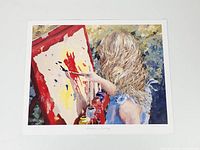 Full view of the unframed signed art print on white paper