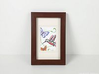 Front view of framed print showing full artwork, mats and wooden frame