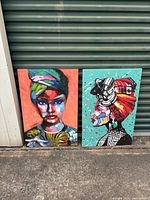 Both canvas prints standing side by side showing size and subject matter