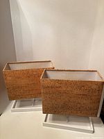 both assembled lamps with cork shades
