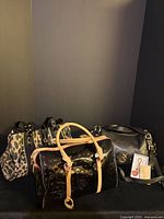 All three handbags front view