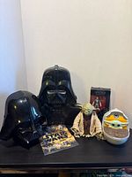 Group shot of all Star Wars items on shelf