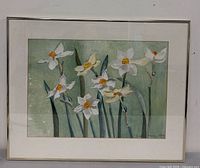 Full view of framed daffodil watercolor