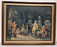 Full view of framed artwork showing image, frame and glazing