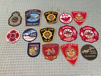 All patches laid out on mat