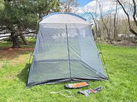 Assembled Eagle’s Camp screen house on lawn