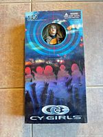 Front of Cy Girls box with window showing figure head