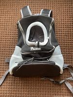 Front view of Pawaboo small gray/black pet carrier backpack