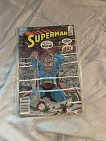 Superman comic with nuclear devastation cover in bag