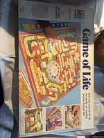 Top view of Game of Life box showing board image and branding