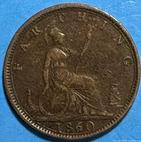 Reverse showing seated Britannia and date 1860