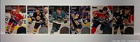 All six Bowman hockey trading cards laid out in a row