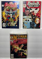 Group shot of all three bagged comic books showing front covers