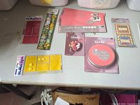 Overview of all scrapbooking items on table