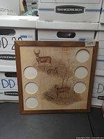 Entire wooden deer photo frame front view