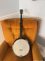 Full front view of Lero banjo showing overall condition and components